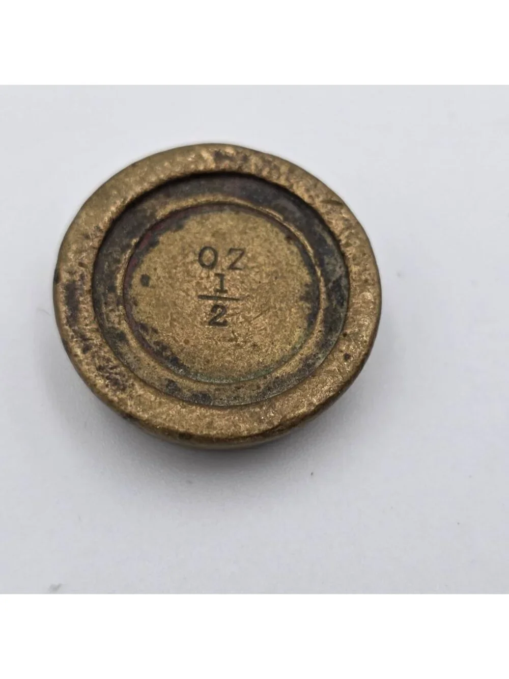 Antique Brass 1/2 Ounce Weight Piece 9cm